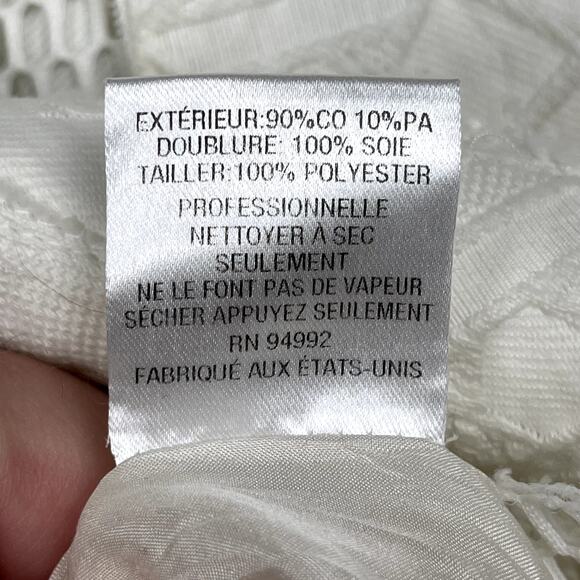 Jonathan Simkhai Burnout Brocade Long Sleeve Dress White Mini Dress 2 Altered - Picture 12 of 16